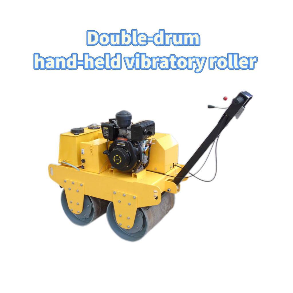 Double-drum hand-held vibratory roller