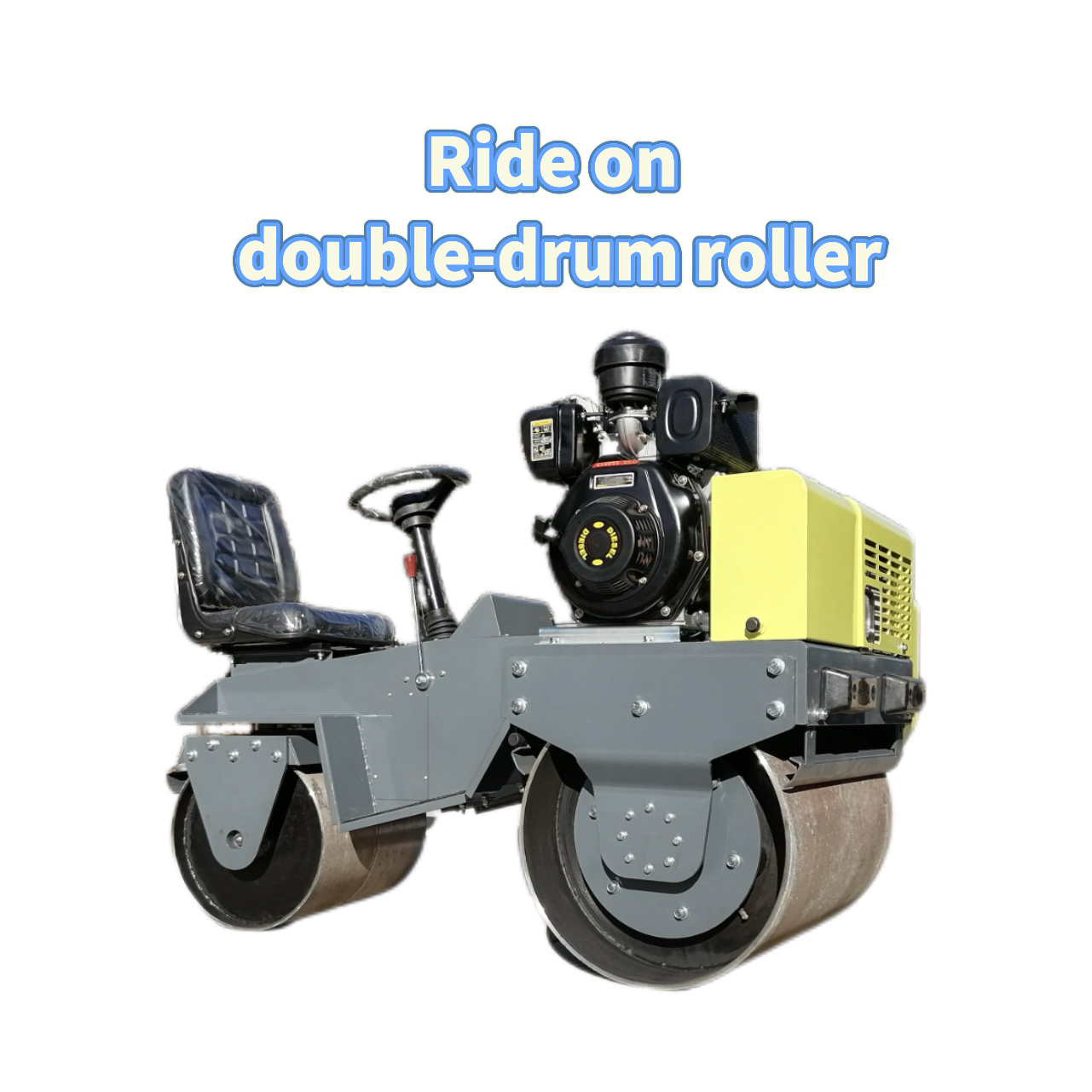 Ride-on double-drum roller
